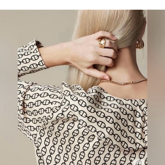 NWT J. Crew GOLDIE BLOUSE Black Long Sleeve Ruffle Blouse, M - Picture 3 of 6